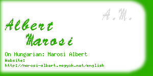 albert marosi business card